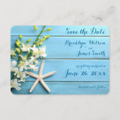 小さな丸いヒトデのSave The Dateカード オーキッド セーブザデート (裏面)