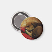 小さな丸いレエロクリスマスマグネット マグネット (正面/裏面)