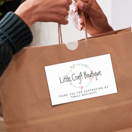 小さな事業を応援してくれてありがとう 長方形シール