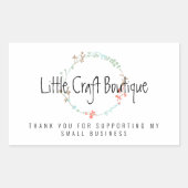 小さな事業を応援してくれてありがとう 長方形シール (正面)