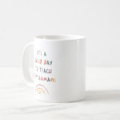 小さな人たちと過ごす素敵な日 現代的な楽しいタイポグラフィ コーヒーマグカップ (正面左)