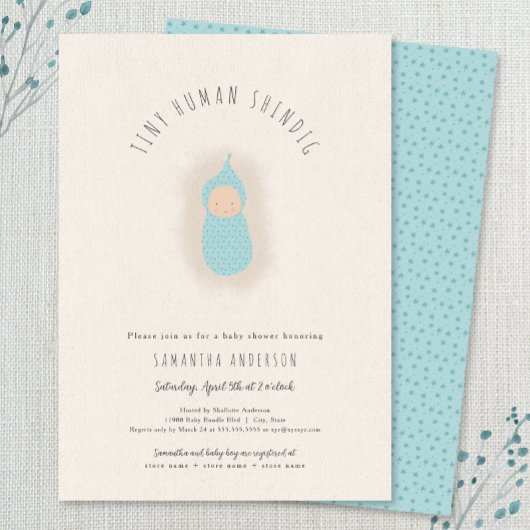 小さな人たちのパーティー男子ベビーシャワー招待状 招待状