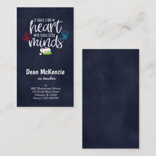 小さな人には大きなハート教えが必要だ 名刺 (正面/裏面)