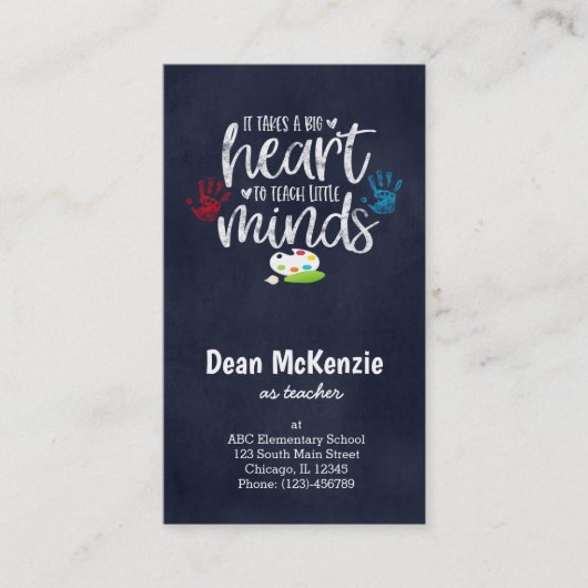 小さな人には大きなハート教えが必要だ 名刺 (正面)