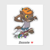 小さな人狼ハロウィーンのトリックまたは漫画を扱う シール (シート)