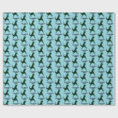 小さな人間が恐竜おもしろいの風刺画に行く ラッピングペーパー (フラット)