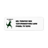 小さな人間が恐竜おもしろいの風刺画に行く ラベル (正面)