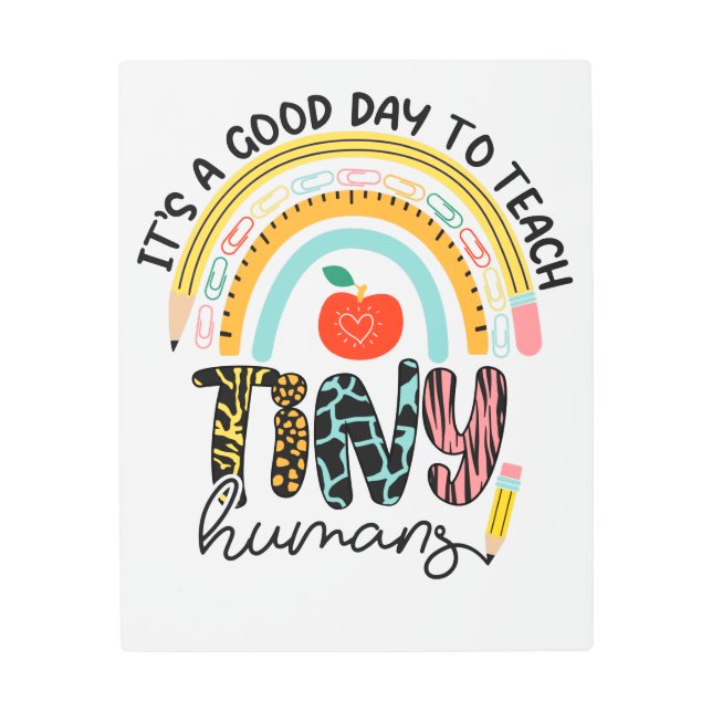 小さな人間にとって良い日だが、1/2ではない メタルプリント (正面)