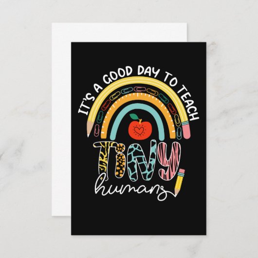 小さな人間にとって良い日だ教えよ。2/2ではない 出欠カード (正面/裏面)