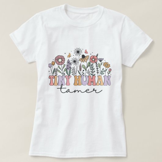 小さな人間のタマー先生野花 Tシャツ (デザイン正面)