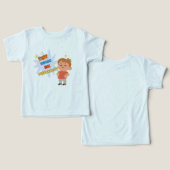 小さな人間の大きな個性 面白い子供Tシャツ (デザイン正面&裏面)