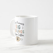 小さな人間の大きな感情 さらに大きなコーヒー コーヒーマグカップ (正面左)