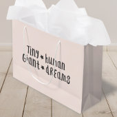 小さな人間の巨大な夢 |かわいいピンクの赤ちゃん ラージペーパーバッグ