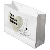 小さな人間の忍び抱き枕モダンベビーシャワー ラージペーパーバッグ (正面アングル)