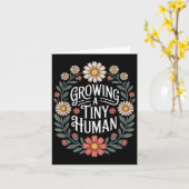 小さな人間の新しい母の成長パパ妊娠アナウンクス カード (黄色い花)