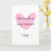 小さな人間の新生児 カード (黄色い花)