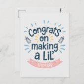 小さな人間の誕生おめでとう（妊娠おめでとう） ポストカード (正面/裏面)