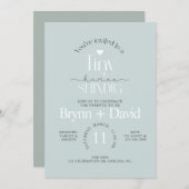 小さな人間の赤ちゃんシャワー、赤ちゃんモダンシャワー、インビ 招待状 (正面/裏面)