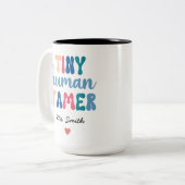 小さな人間の飼い主 | カスタム先生名 ツートーンマグカップ (正面左)