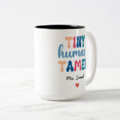 小さな人間の飼い主 | カスタム先生名 ツートーンマグカップ (正面右)