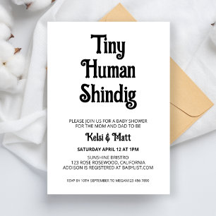 小さな人間のShindigニュートラルモダンベビーシャワー 招待状