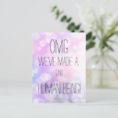 小さな人間を作った – おもしろい誕生のお知らせ ポストカード (スタンド正面)