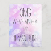 小さな人間を作った – おもしろい誕生のお知らせ ポストカード (正面)