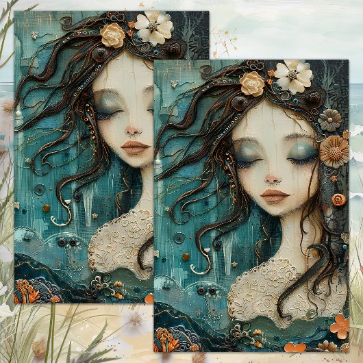 小さな人魚のデコパージュティッシュペーパー 薄葉紙