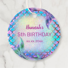 小さな人魚のパターン誕生日 フェイバータグ