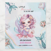 小さな人魚の弓は赤ちゃんシャワーの途中にある ワインラベル (シングルラベル)