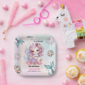 小さな人魚の弓は途中の赤ちゃんシャワー3 ペーパープレート (パーティー)