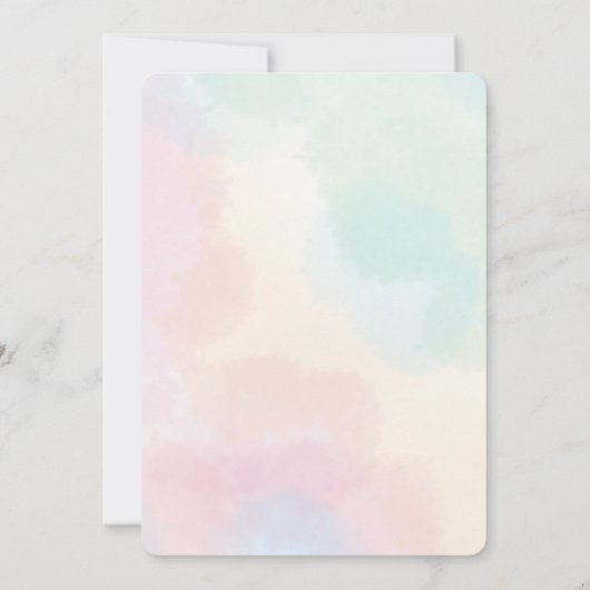 小さな人魚の弓は途中の赤ちゃんシャワー3 招待状 (裏面)