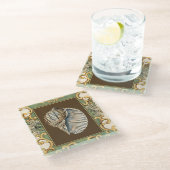 小さな人魚の貝殻 ガラスコースター (アングル)