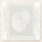 小さな人魚の貝殻 ガラスコースター (裏面)