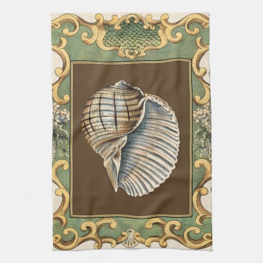 小さな人魚の貝殻 キッチンタオル (縦)