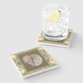 小さな人魚の貝殻 ストーンコースター (横)