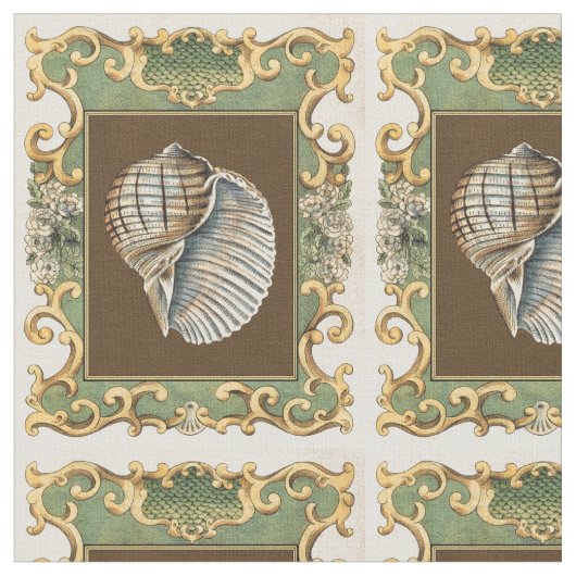 小さな人魚の貝殻 ファブリック (クローズアップ)