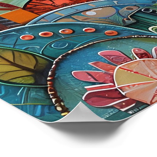 小さな人魚カラフル ポスター (角)