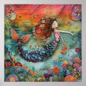 小さな人魚カラフル ポスター (正面)