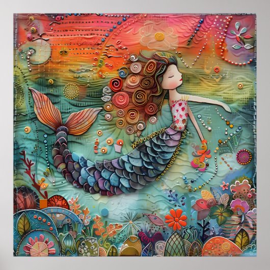 小さな人魚カラフル ポスター (正面)