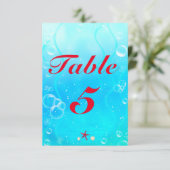 小さな人魚ビーチ海パーティーテーブル番号カード 招待状 (スタンド正面)