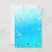 小さな人魚ビーチ海パーティーテーブル番号カード 招待状 (裏面)