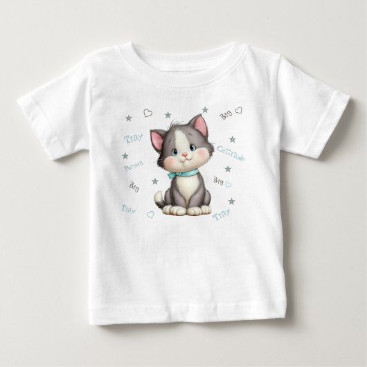 小さな人、大猫態度 ベビーTシャツ (正面)