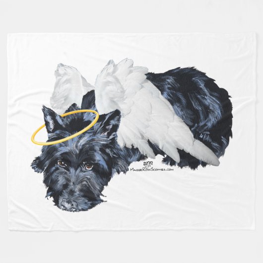 小さな休息スコッチエンジェル フリースブランケット (正面(横))