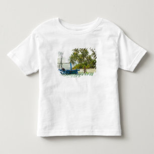 小さな伝統的魚釣り船の女性 トドラーTシャツ