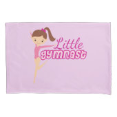 小さな体操かわいいピンクの体操ガール 枕カバー (正面)