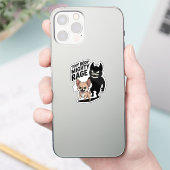 「小さな体、大きな怒り」かわいいチワワの犬 シール (スマートフォン)