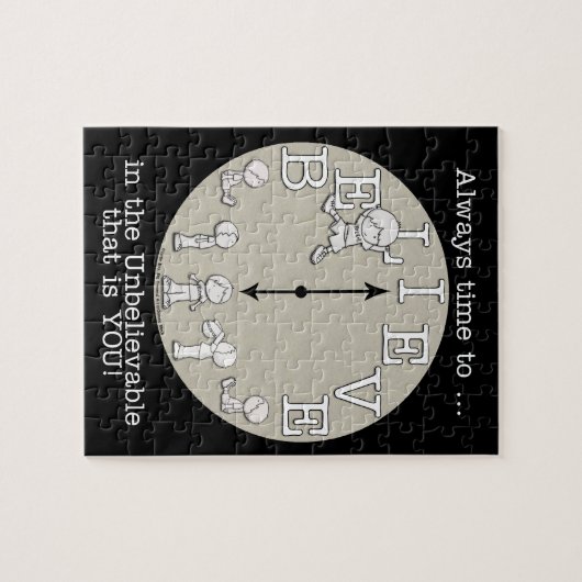 小さな信じ男の子と時計 ジグソーパズル (横)