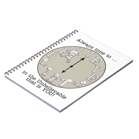 小さな信じ男の子と時計 ノートブック (左側)