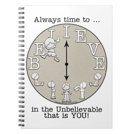 小さな信じ男の子と時計 ノートブック (正面)